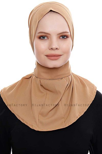 Narin - Camel Praktisch One Piece Crepe Hijab