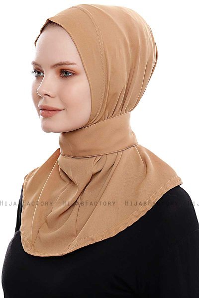 Narin - Camel Praktisch One Piece Crepe Hijab