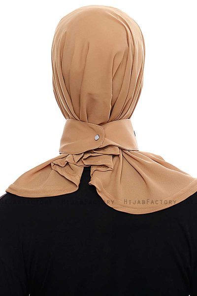 Narin - Camel Praktisch One Piece Crepe Hijab