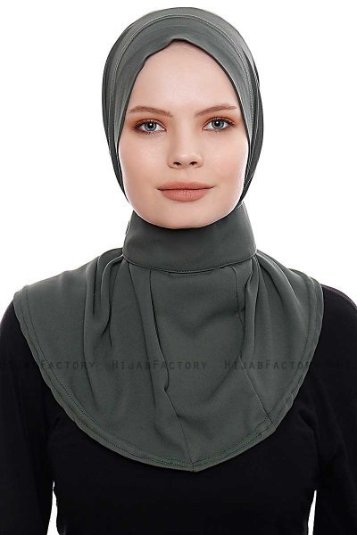 Narin - Khaki Praktisch One Piece Crepe Hijab