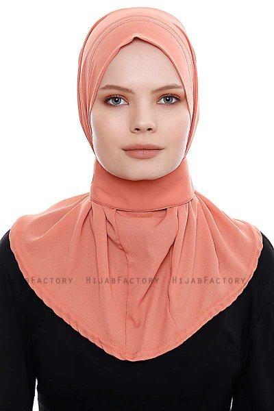 Narin - Zalm Praktisch One Piece Crepe Hijab