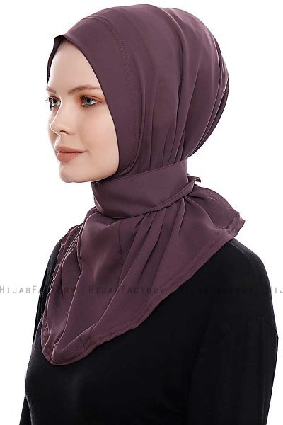 Narin - Purper Praktisch One Piece Crepe Hijab