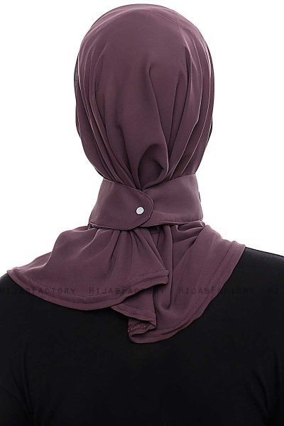 Narin - Purper Praktisch One Piece Crepe Hijab