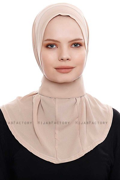 Narin - Lichte Karamel Praktisch One Piece Crepe Hijab