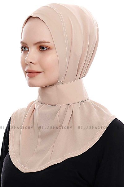 Narin - Lichte Karamel Praktisch One Piece Crepe Hijab
