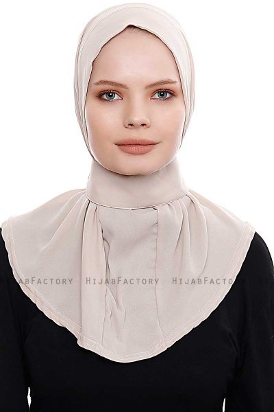 Narin - Licht Taupe Praktisch One Piece Crepe Hijab
