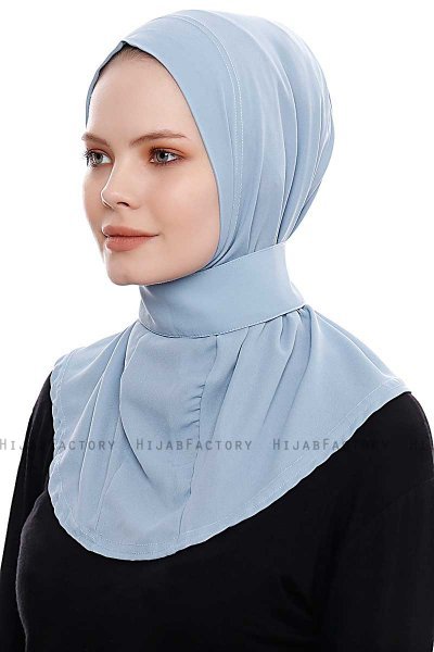Narin - Lichtblauw Praktisch One Piece Crepe Hijab