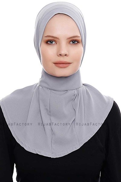 Narin - Lichtgrijs Praktisch One Piece Crepe Hijab