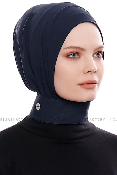Narin - Marineblauw Praktisch One Piece Crepe Hijab