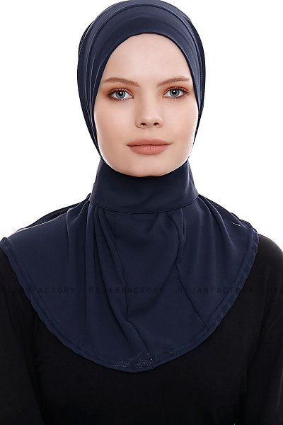 Narin - Marineblauw Praktisch One Piece Crepe Hijab