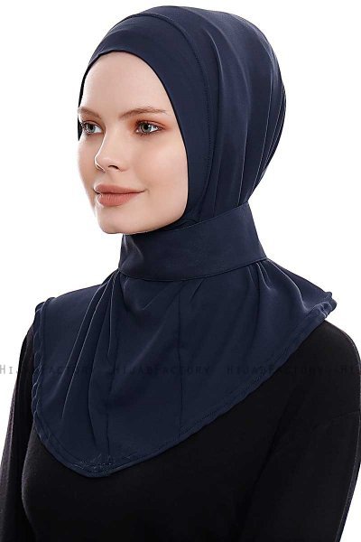 Narin - Marineblauw Praktisch One Piece Crepe Hijab