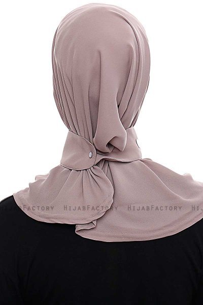 Narin - Donker Taupe Praktisch One Piece Crepe Hijab