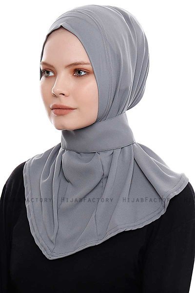 Narin - Donker Grijs Praktisch One Piece Crepe Hijab
