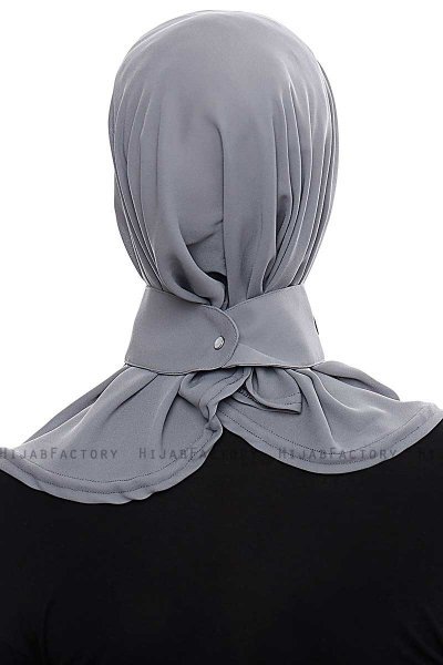 Narin - Donker Grijs Praktisch One Piece Crepe Hijab