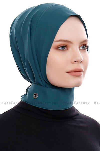 Narin - Donkergroen Praktisch One Piece Crepe Hijab