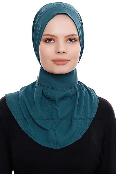 Narin - Donkergroen Praktisch One Piece Crepe Hijab