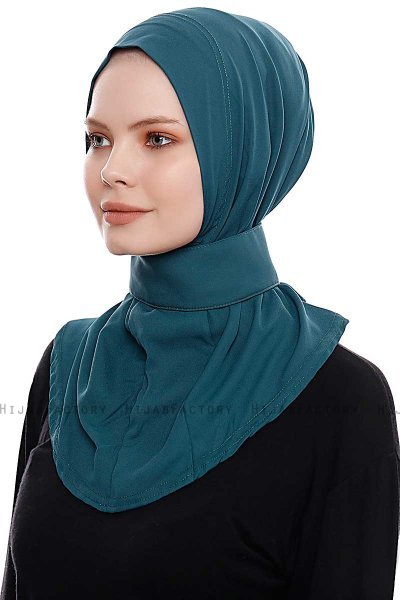 Narin - Donkergroen Praktisch One Piece Crepe Hijab