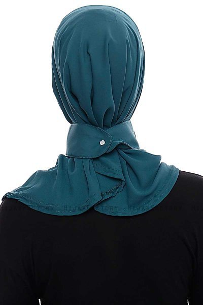 Narin - Donkergroen Praktisch One Piece Crepe Hijab