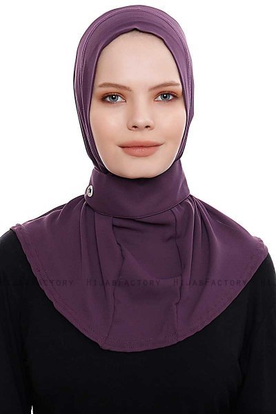 Narin - Donkerpaars Praktisch One Piece Crepe Hijab