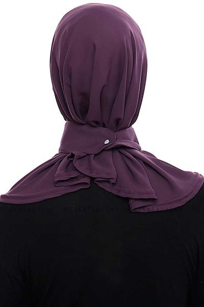 Narin - Donkerpaars Praktisch One Piece Crepe Hijab