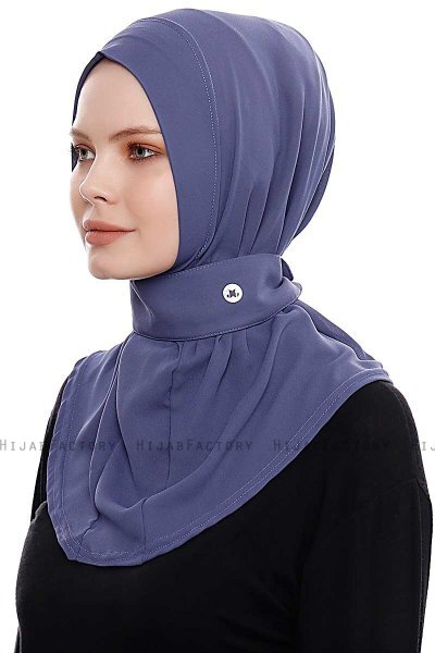 Narin - Royal Blue Praktisch One Piece Crepe Hijab