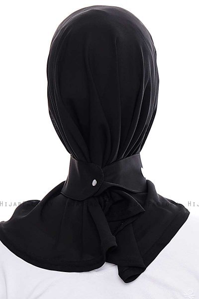 Narin - Zwart Praktisch One Piece Crepe Hijab