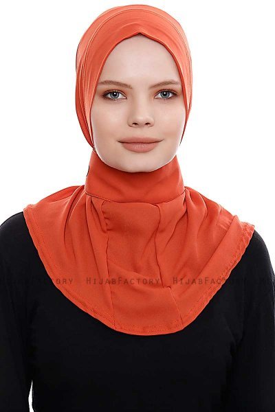 Narin - Baksteenrood Praktisch One Piece Crepe Hijab