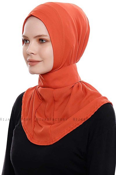 Narin - Baksteenrood Praktisch One Piece Crepe Hijab