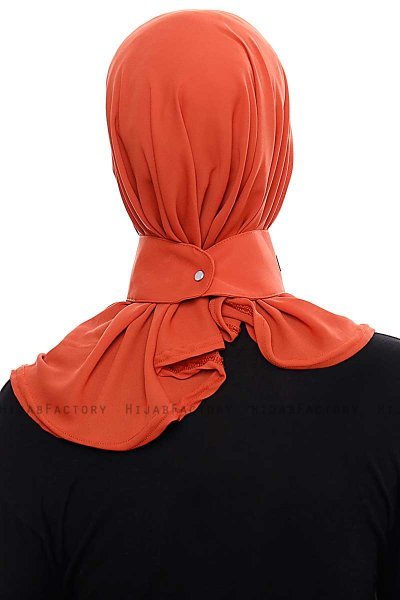 Narin - Baksteenrood Praktisch One Piece Crepe Hijab