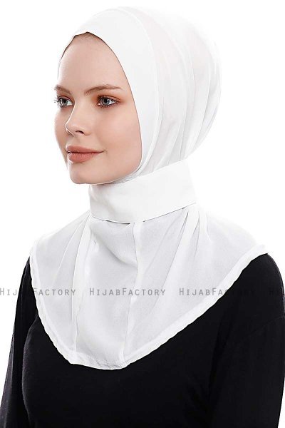 Narin - Wit Praktisch One Piece Crepe Hijab
