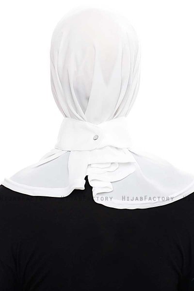 Narin - Wit Praktisch One Piece Crepe Hijab