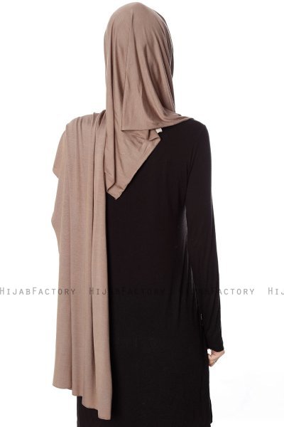 Naz - Donker Taupe & Licht Taupe Praktisch One Piece Hijab - Ecardin