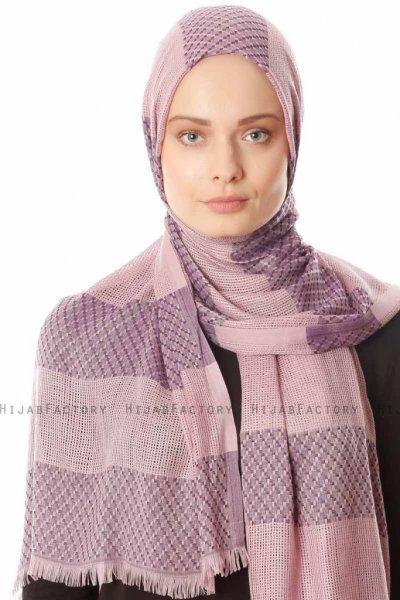 Necla - Donker Roze Twee Gekleurde Hijab - Özsoy