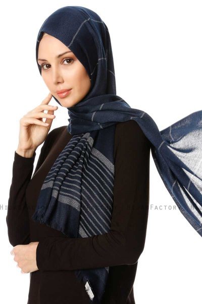 Nihal - Marineblauw Hijab - Özsoy
