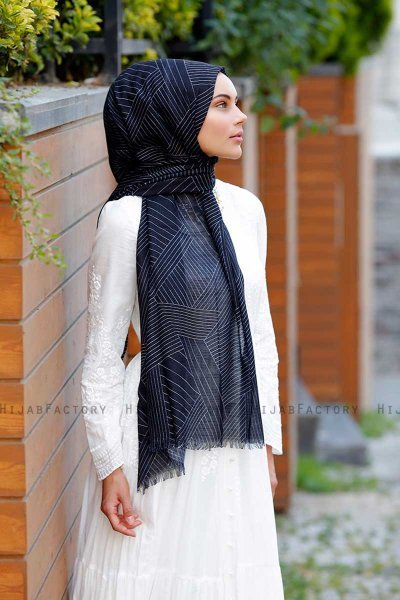 Nija - Zwart Gevormde Hijab - Sal Evi