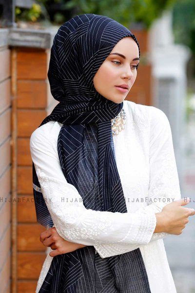Nija - Zwart Gevormde Hijab - Sal Evi