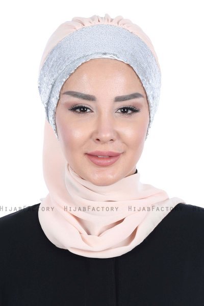 Olga - Beige & Zilver Praktisch Hijab
