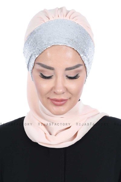 Olga - Beige & Zilver Praktisch Hijab