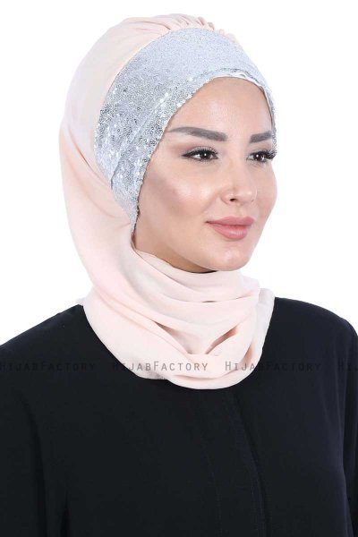 Olga - Beige & Zilver Praktisch Hijab