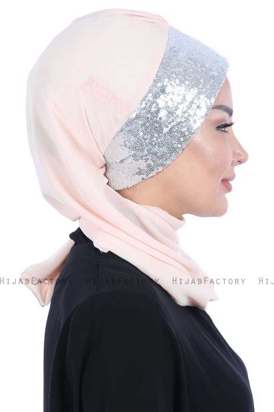Olga - Beige & Zilver Praktisch Hijab