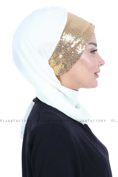 Olga - Creme & Goud Praktisch Hijab
