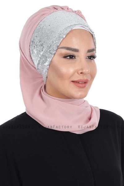 Olga - Oudroze & Zilver Praktisch Hijab