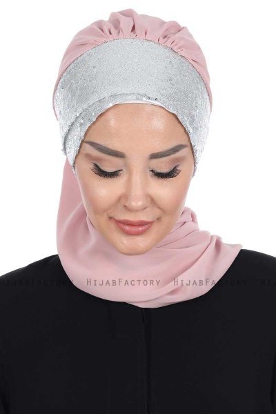 Olga - Oudroze & Zilver Praktisch Hijab