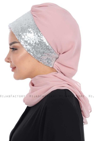 Olga - Oudroze & Zilver Praktisch Hijab
