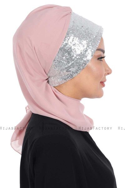 Olga - Oudroze & Zilver Praktisch Hijab