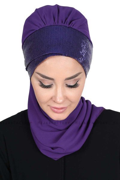 Olga - Purper & Purper Praktisch Hijab