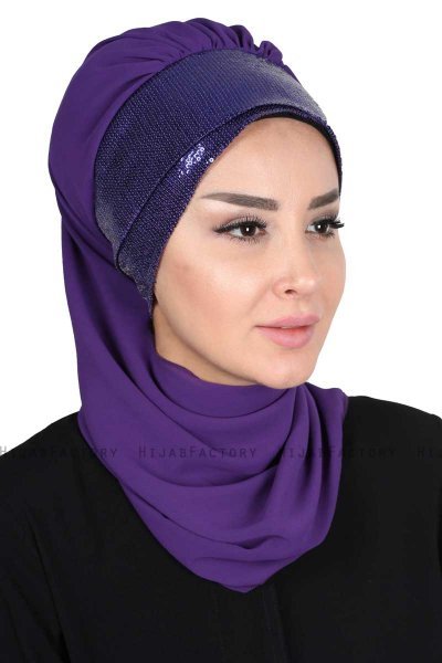 Olga - Purper & Purper Praktisch Hijab