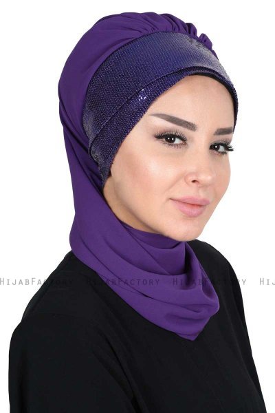 Olga - Purper & Purper Praktisch Hijab