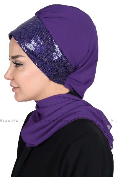 Olga - Purper & Purper Praktisch Hijab