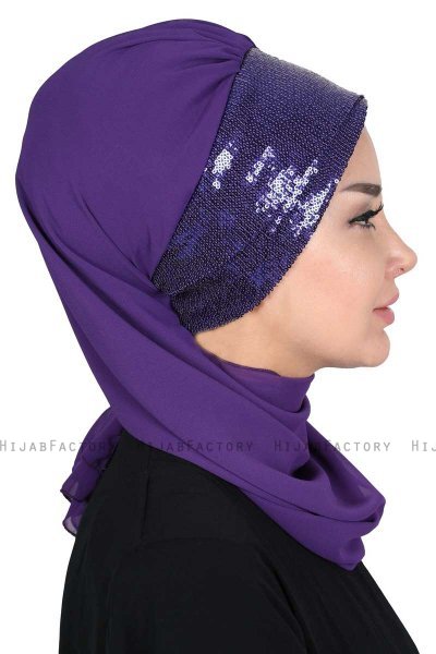 Olga - Purper & Purper Praktisch Hijab